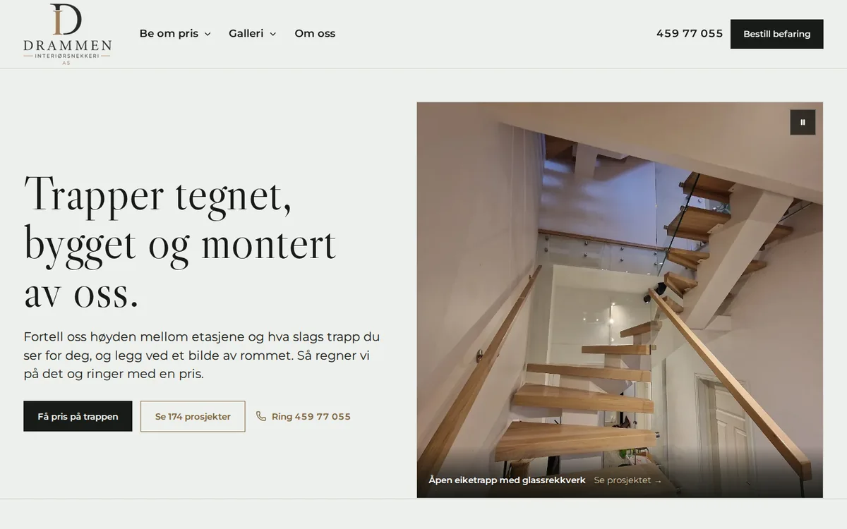 Nettsiden til Drammen Interiørsnekkeri