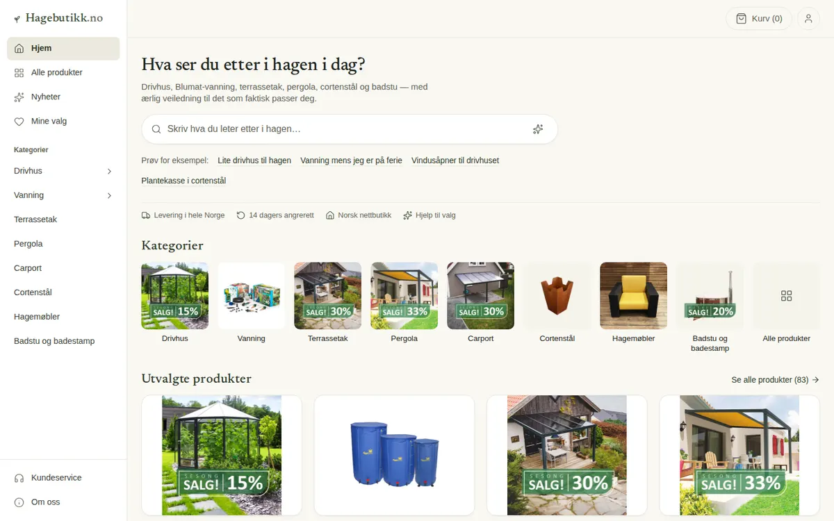Nettbutikken Hagebutikk
