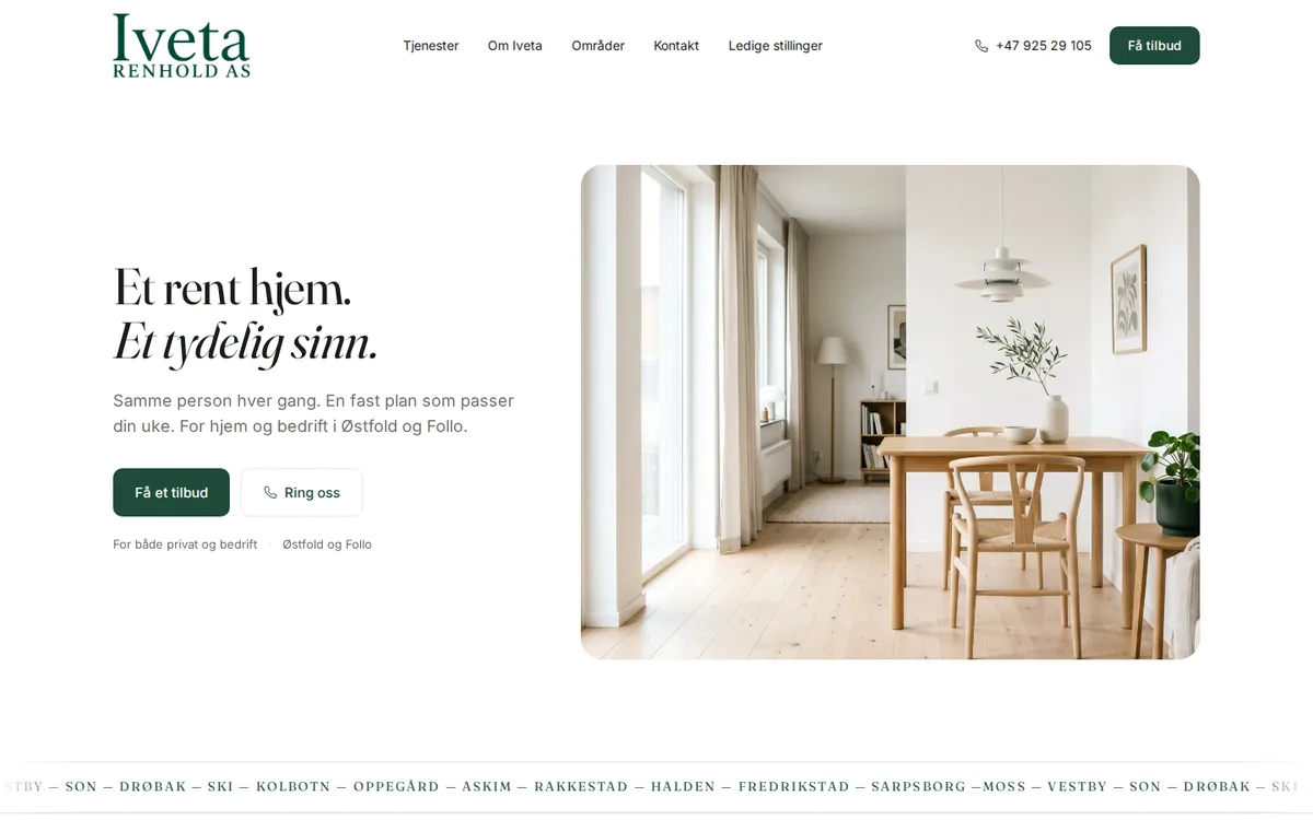 Nettsiden til Iveta Renhold