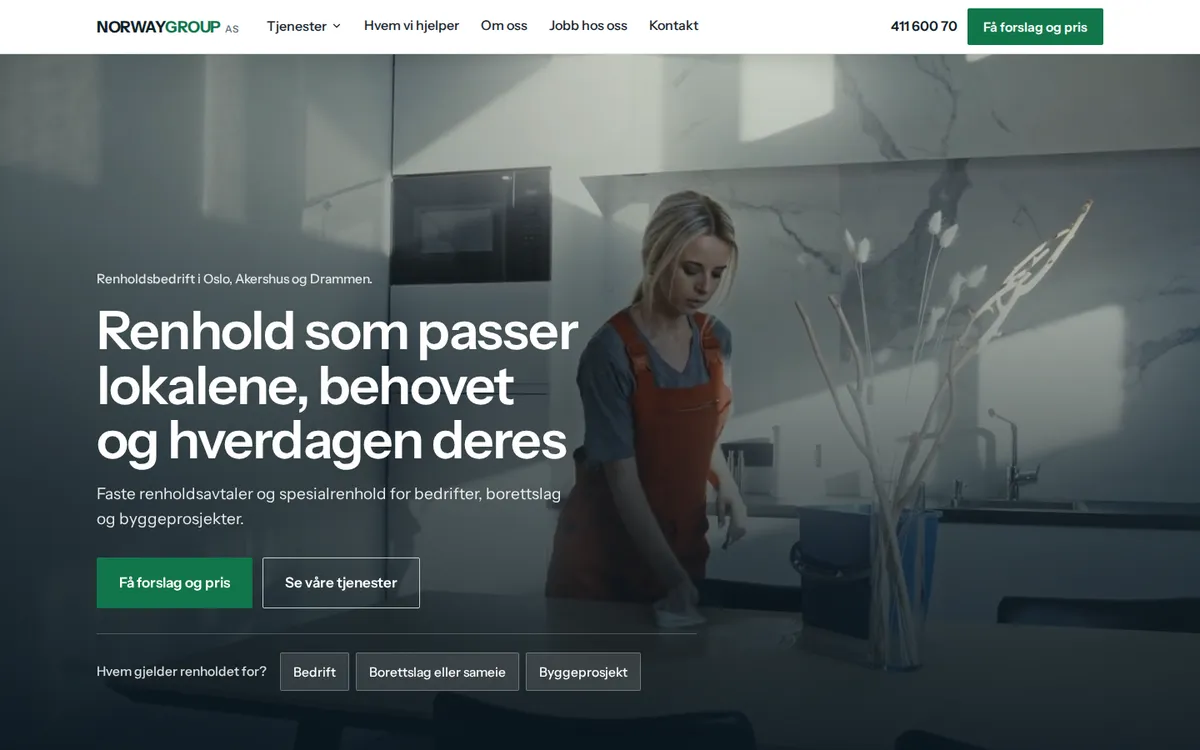 Nettsiden til Norway Group