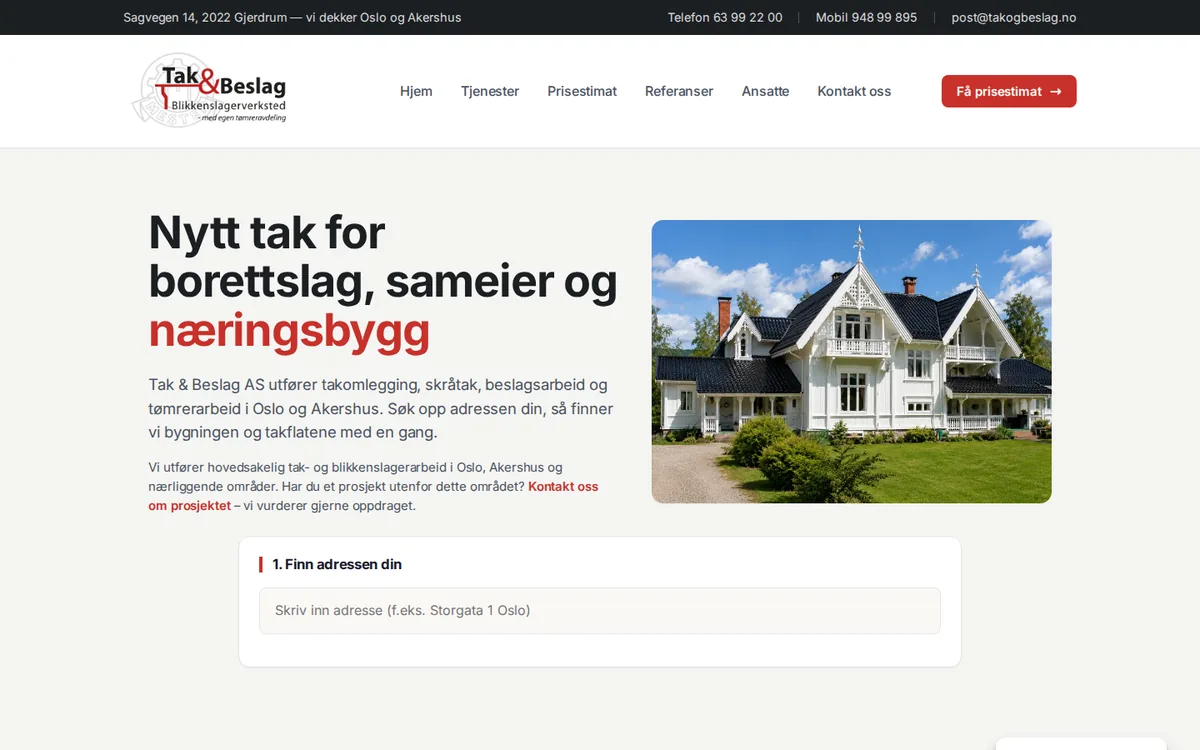 Takkalkulatoren Ovanap bygde for Tak & Beslag